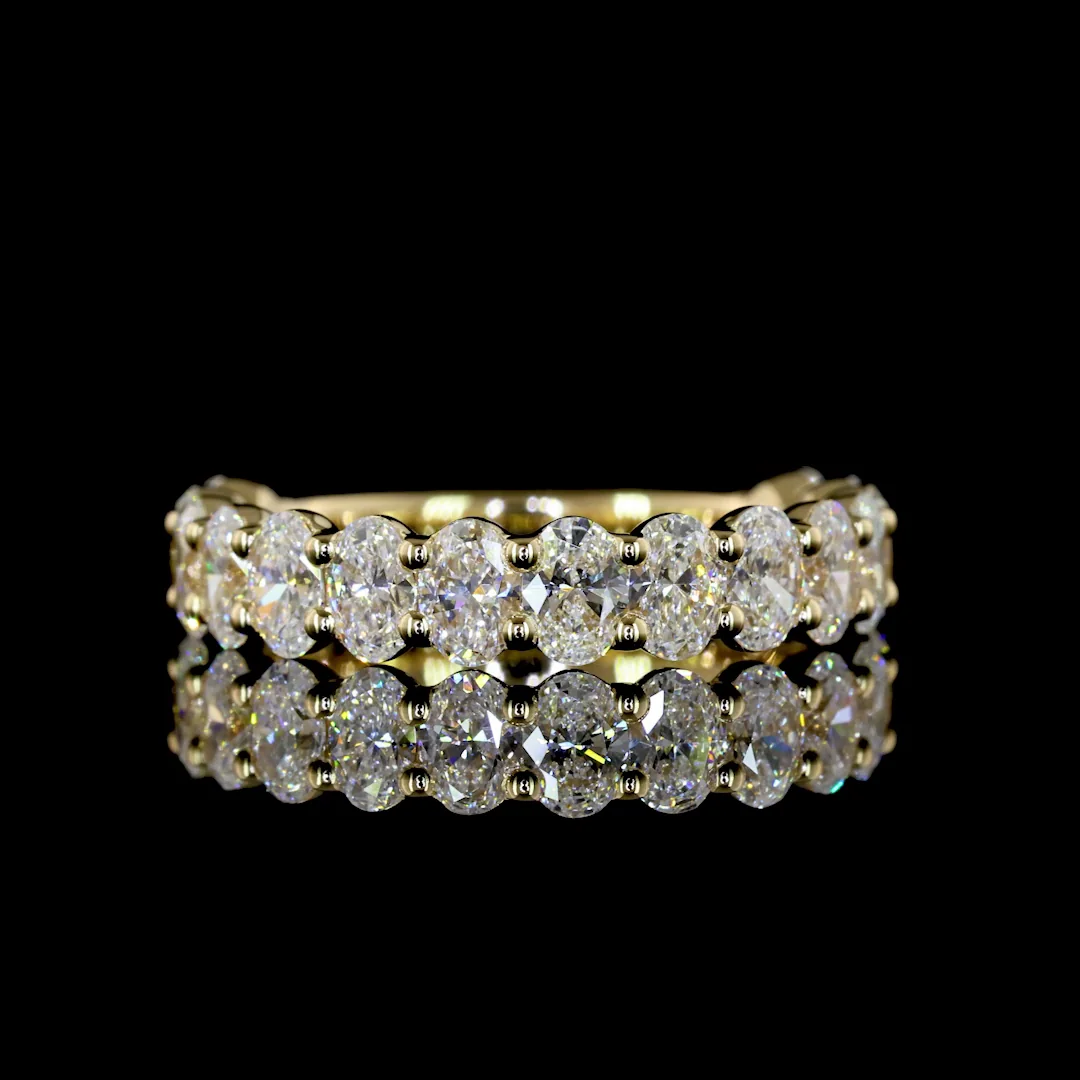 1.61 Cts 14k Yellow Gold Oval Shape 3/4 Band Eternity Band - Video