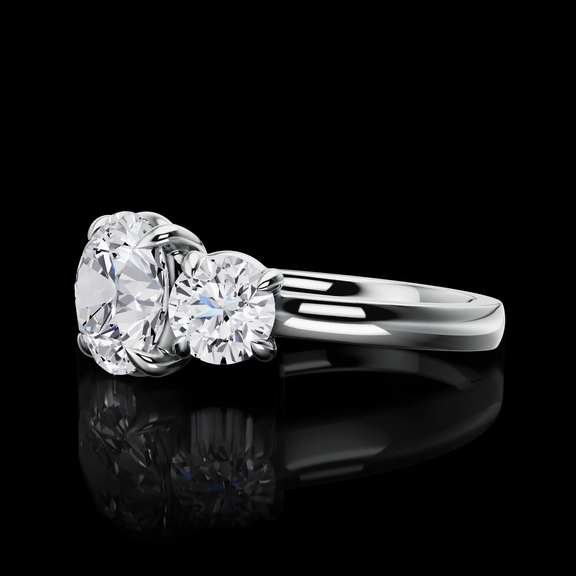 0 Cts Platinum Shape 3 Stones Ring - Image 2