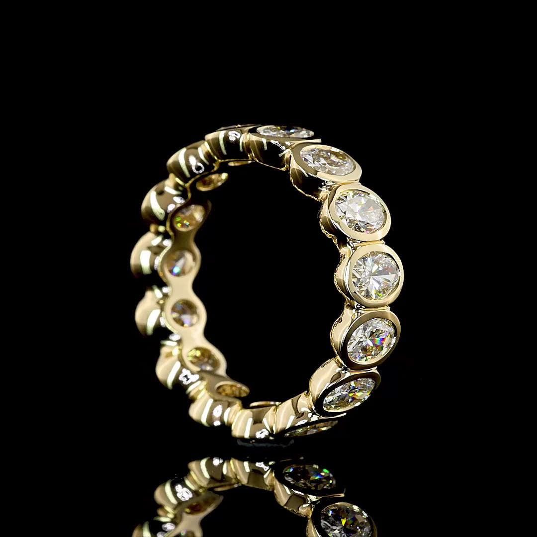 3 Cts 14k Yellow Gold Oval Shape Eternity Band Eternity Band - Image 2