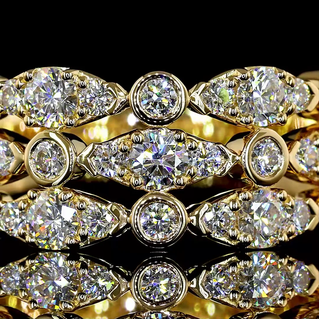 1.56 Cts 18k Yellow Gold Round Shape Special Eternity Band - Image 3
