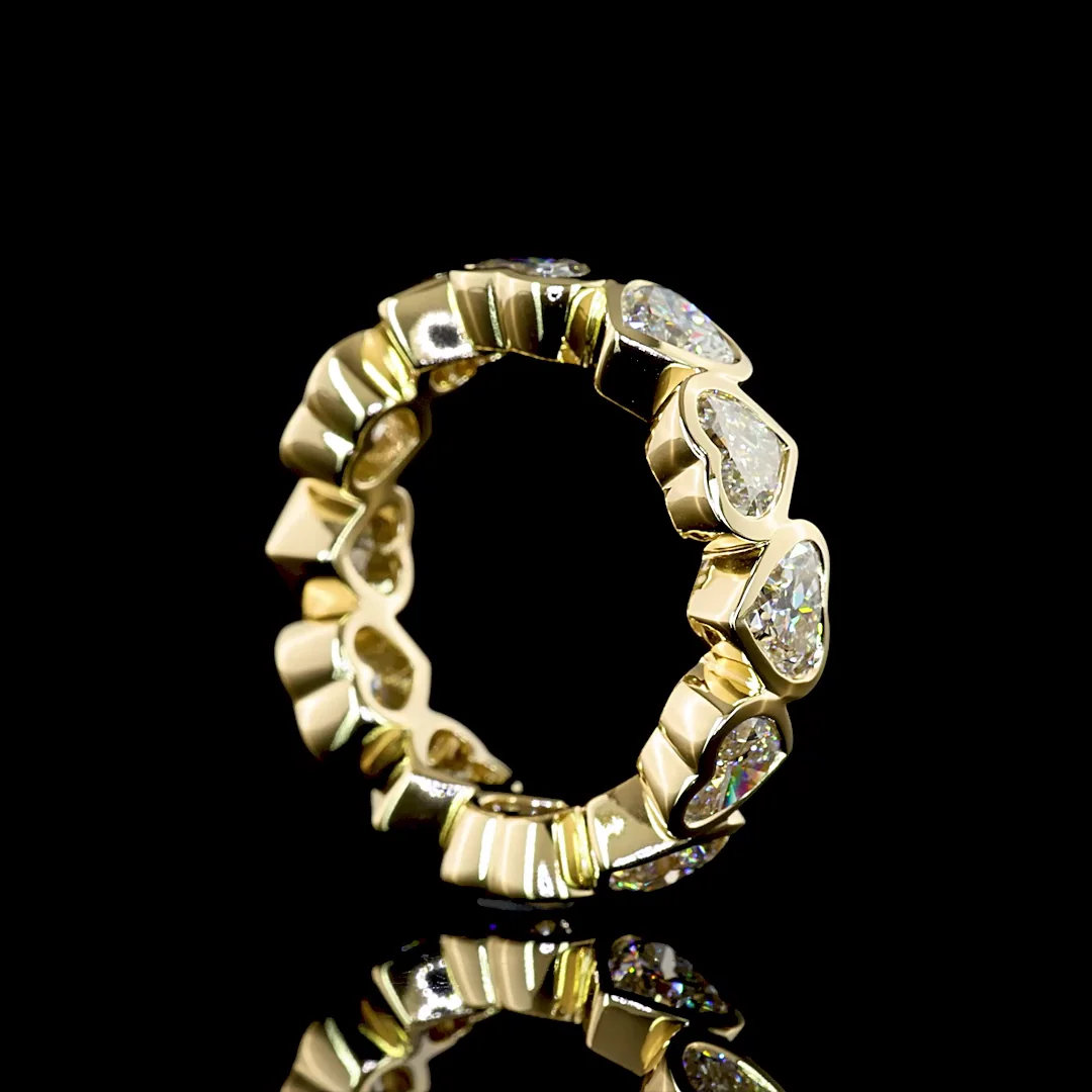 6.13 Cts 14k Yellow Gold Heart Shape Eternity Band Eternity Band - Image 2
