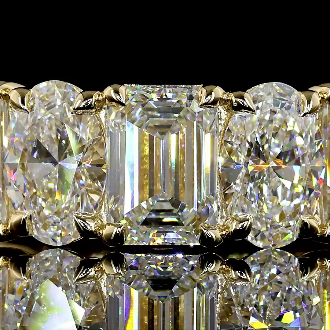 6.16 Cts 14k Yellow Gold Oval Shape 3/4 Band Eternity Band - Image 3