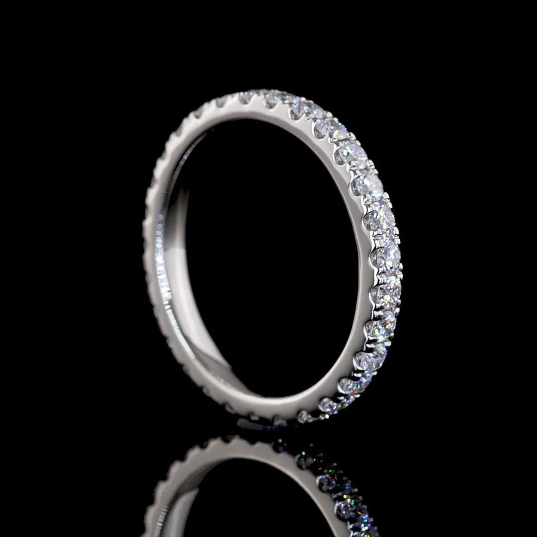 0.72 Cts Platinum Round Shape Eternity Band Eternity Band - Image 2