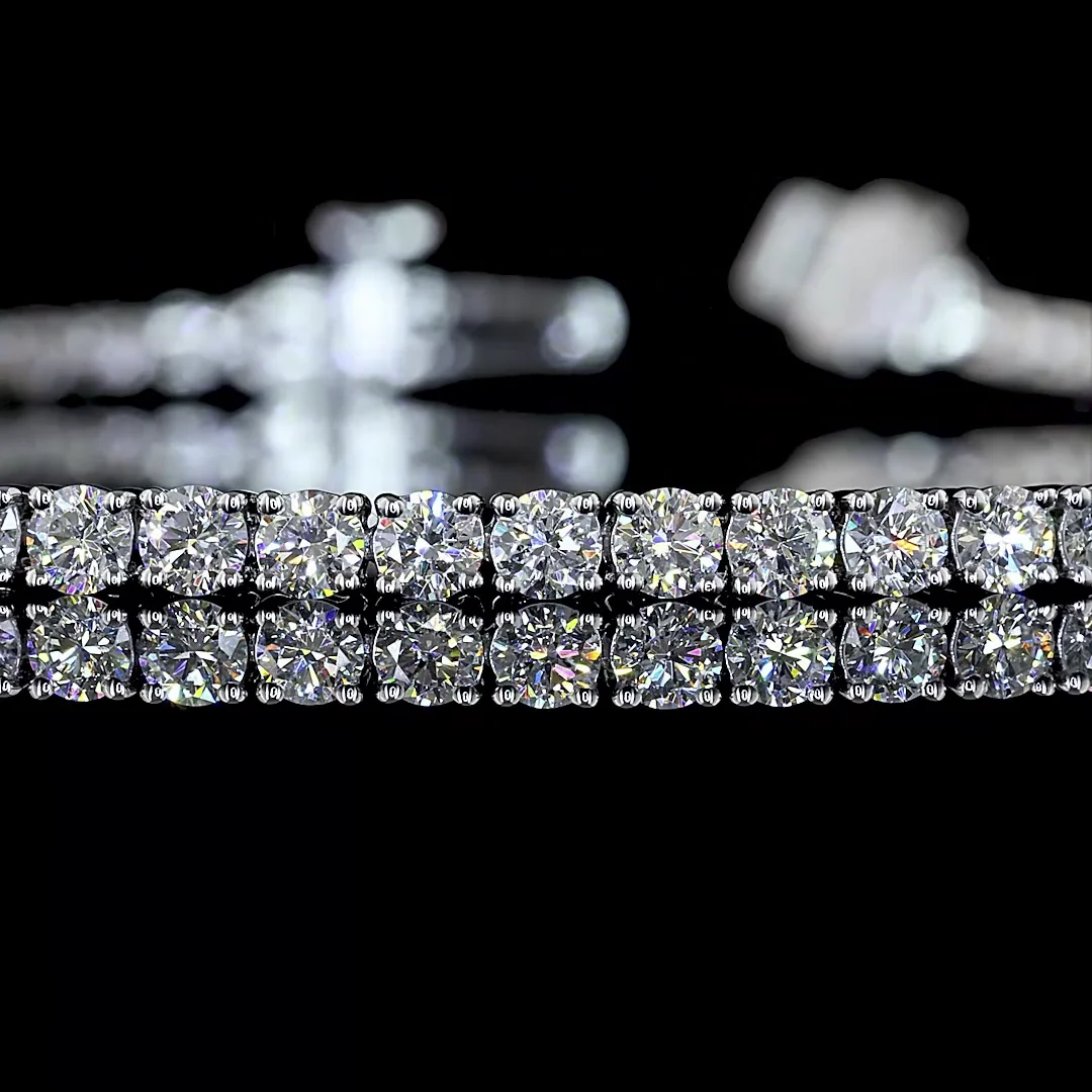 3.39 Cts 14k White Gold Round Shape Tennis Bracelet - Image 2