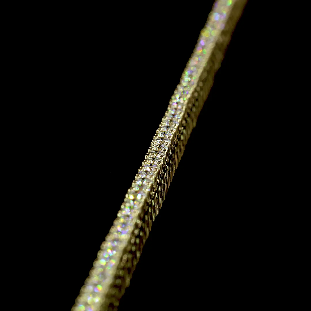 4.79 Cts 14k Yellow Gold Round Shape Tennis Necklace - Image 4