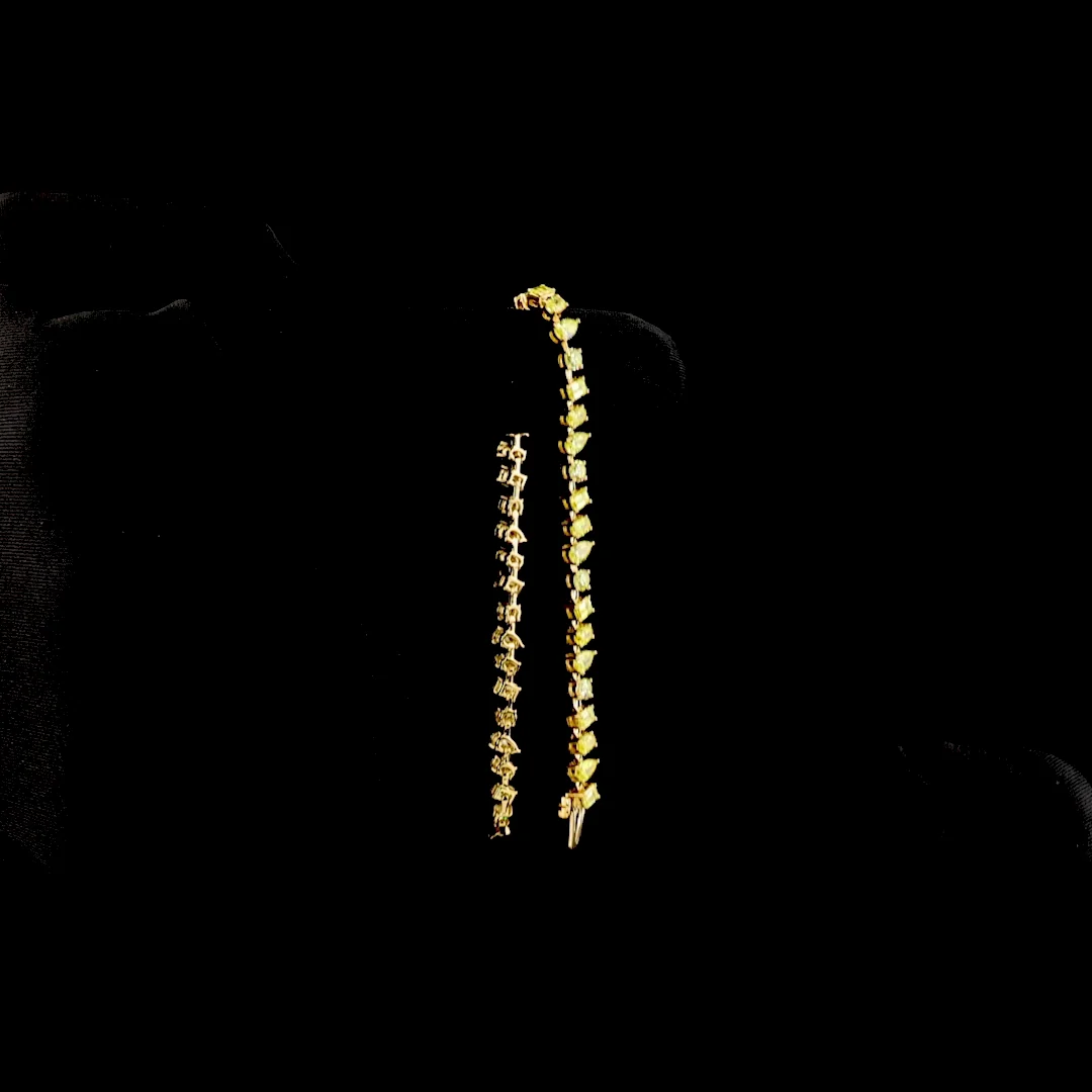 5.61 Cts 18k Yellow Gold Mix Shape Station Bracelet - Image 3