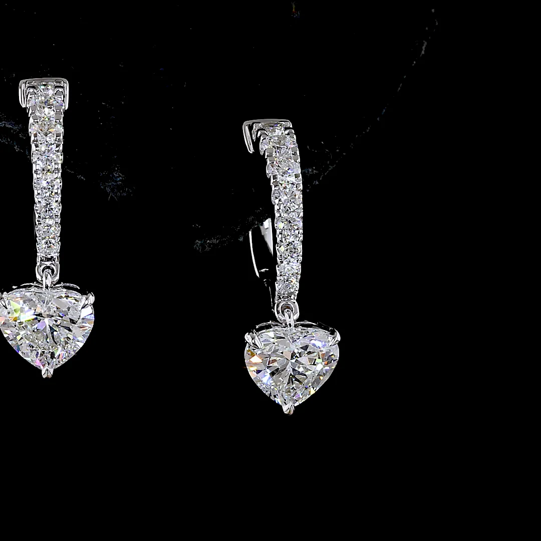 2.33 Cts 14k White Gold Mix Shape Hanging Earring - Image 3