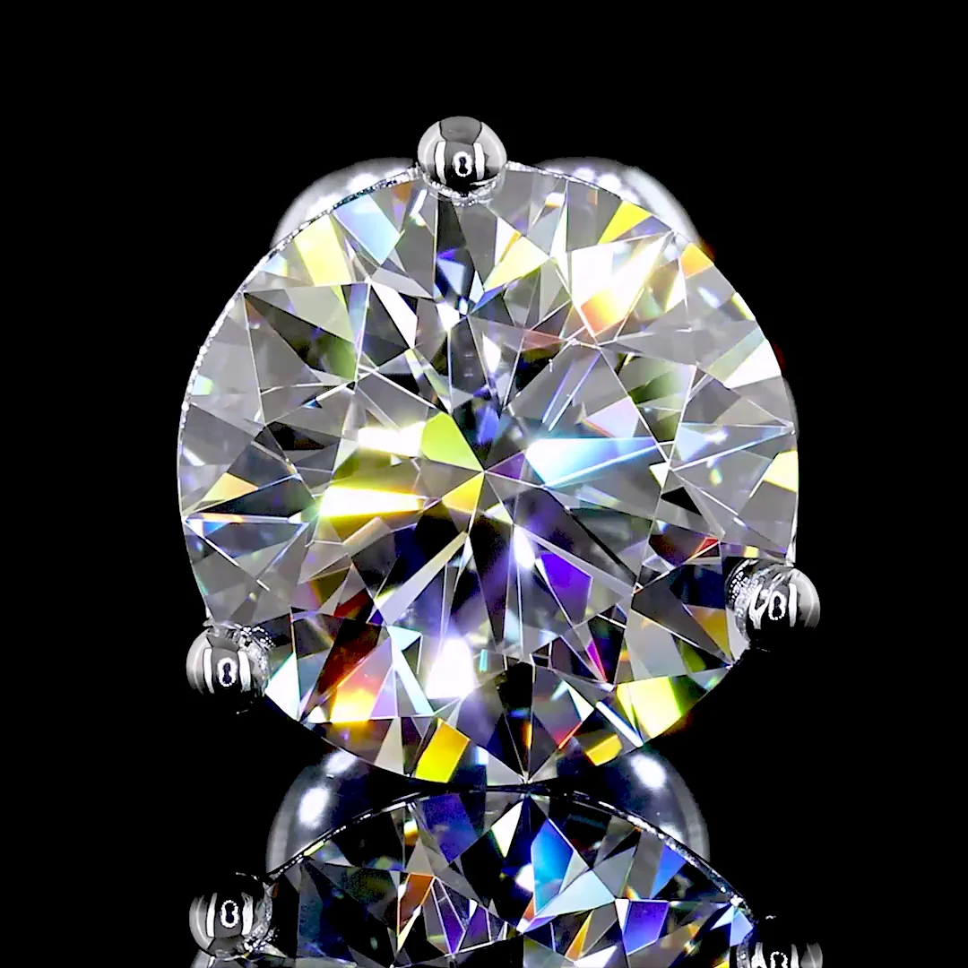 2.51 Cts 14k White Gold Round Shape Martini Earring - Image 3