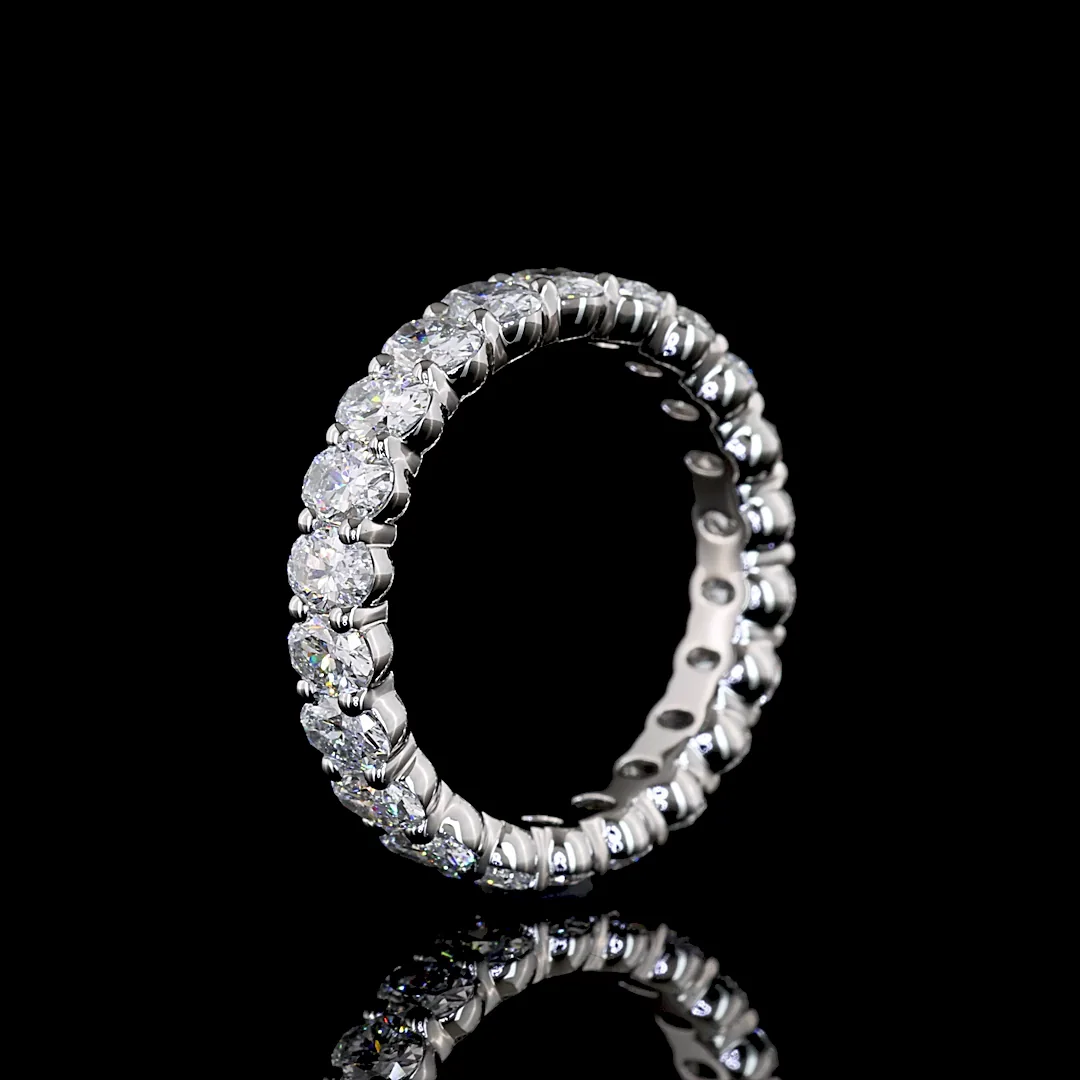 2 Cts Platinum Oval Shape Eternity Band Eternity Band - Image 4