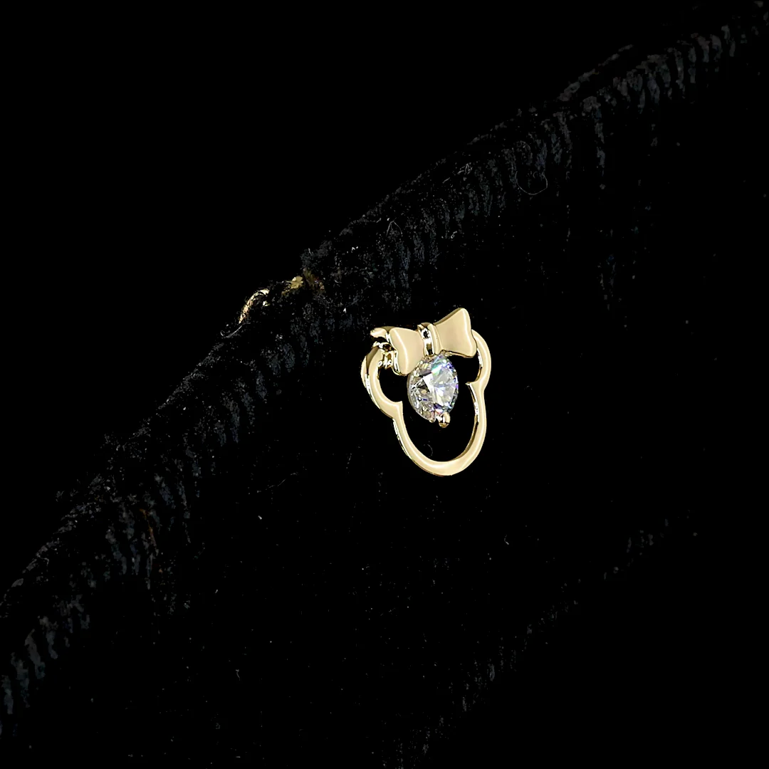 0.11 Cts 14k Yellow Gold Round Shape Studs Earring - Image 4