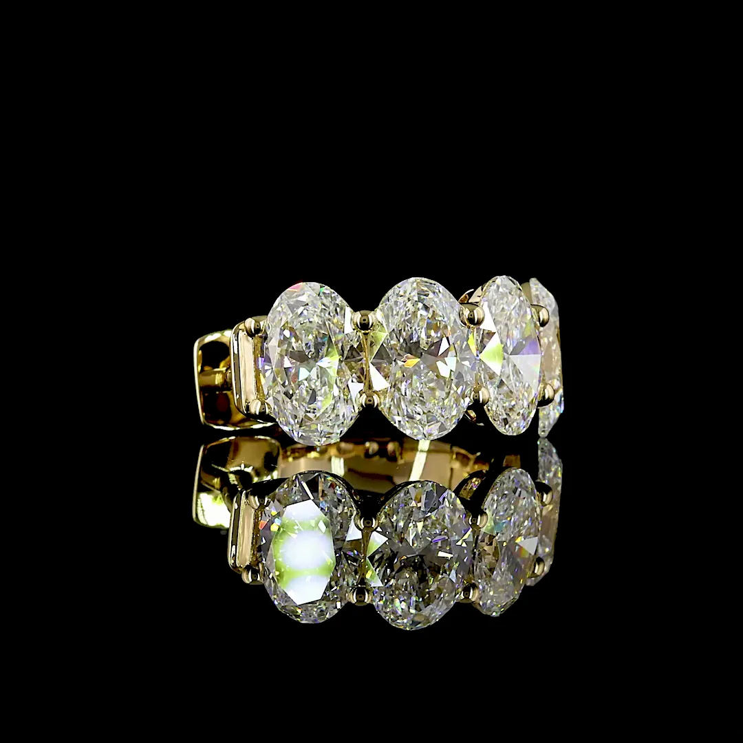 5.08 Cts 14k Yellow Gold Oval Shape Huggies Earring - Image 4