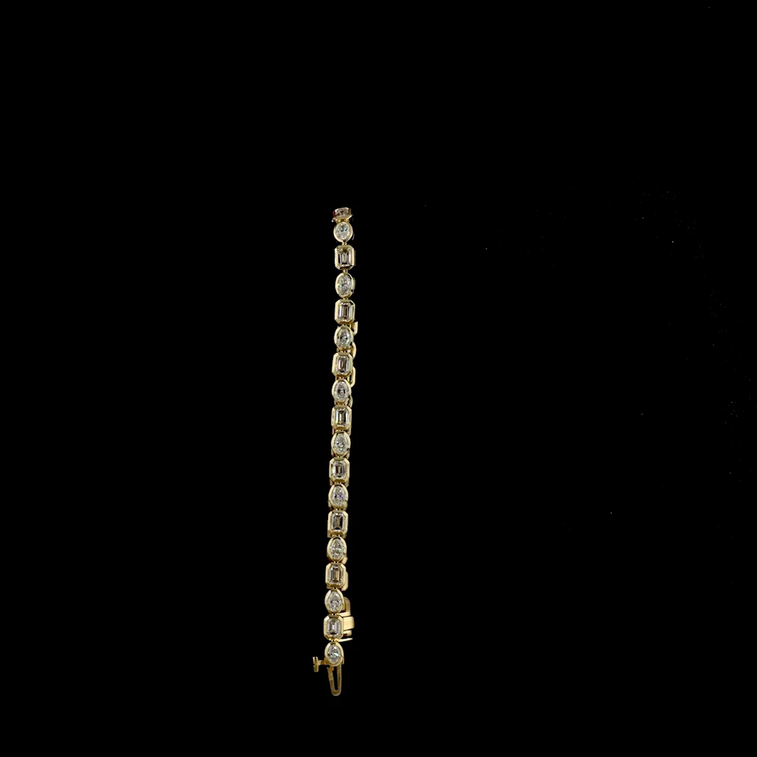4.89 Cts 14k Yellow Gold Mix Shape Tennis Bracelet - Image 3