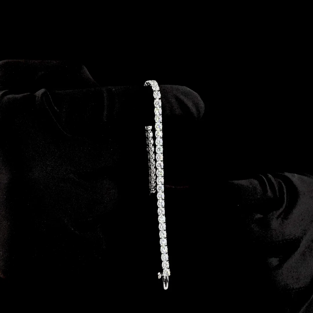 6.96 Cts 14k White Gold Round Shape Tennis Bracelet - Image 3