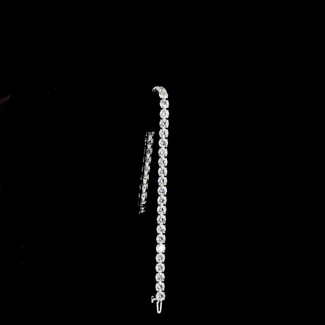 12.39 Cts 14k White Gold Round Shape Tennis Bracelet - Image 3