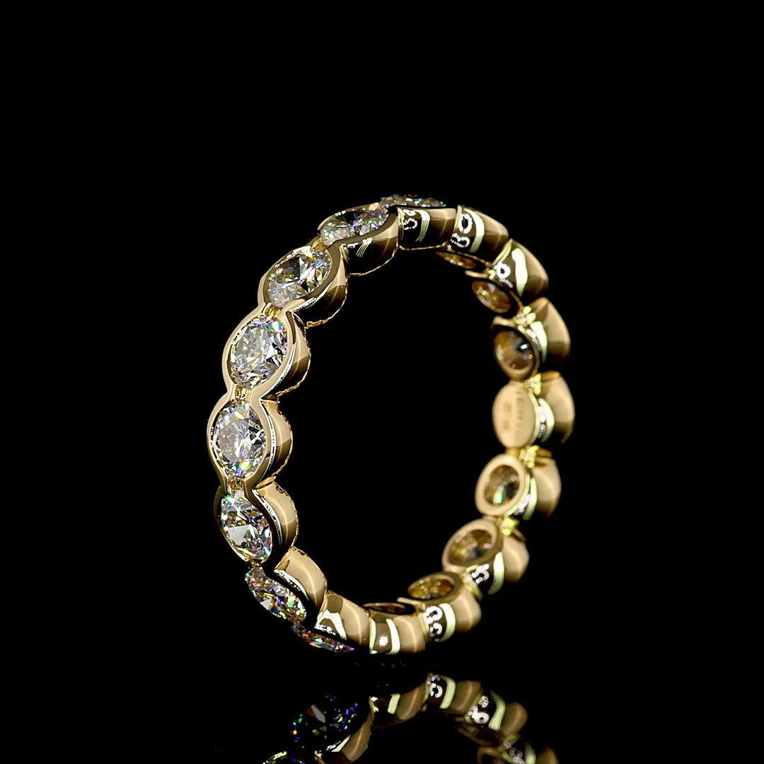2.42 Cts 18k Yellow Gold Round Shape Eternity Band Eternity Band - Image 4