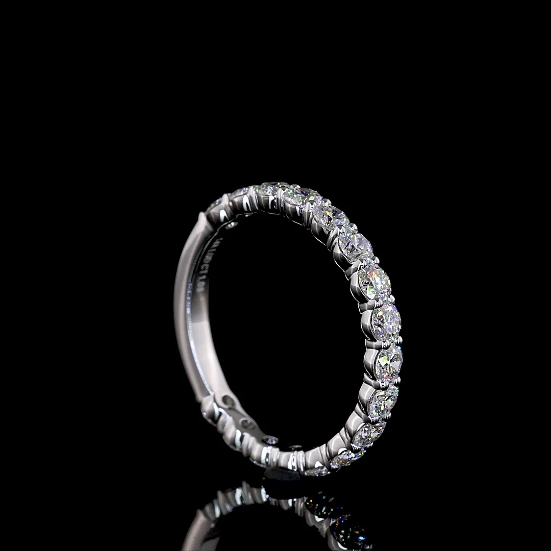 1.07 Cts 14k White Gold Round Shape 3/4 Band Eternity Band - Image 2