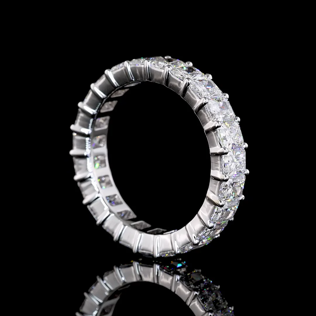 3.95 Cts 18k White Gold Radiant Shape Eternity Band Eternity Band - Image 2
