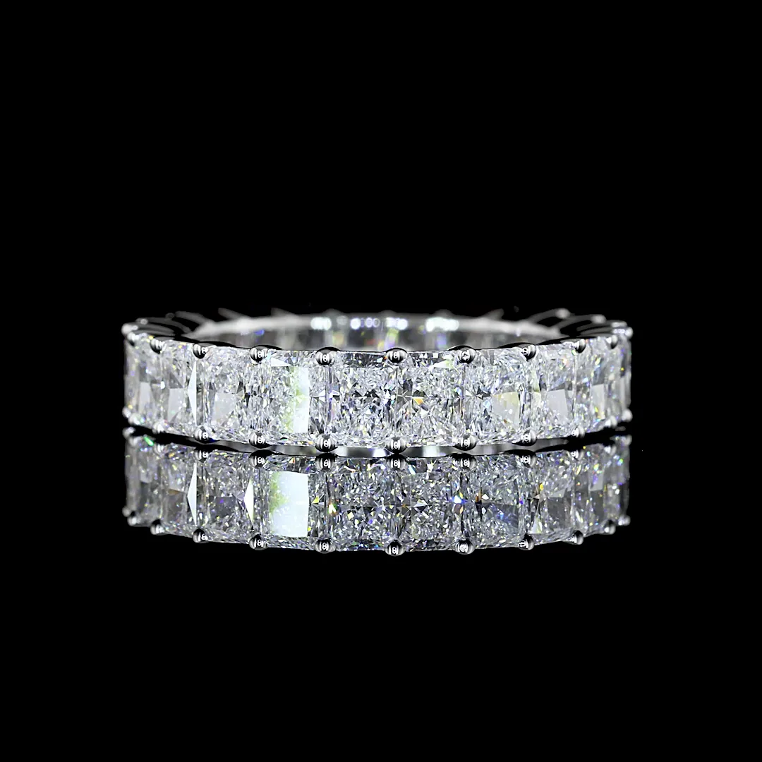 3.95 Cts 18k White Gold Radiant Shape Eternity Band Eternity Band - Video