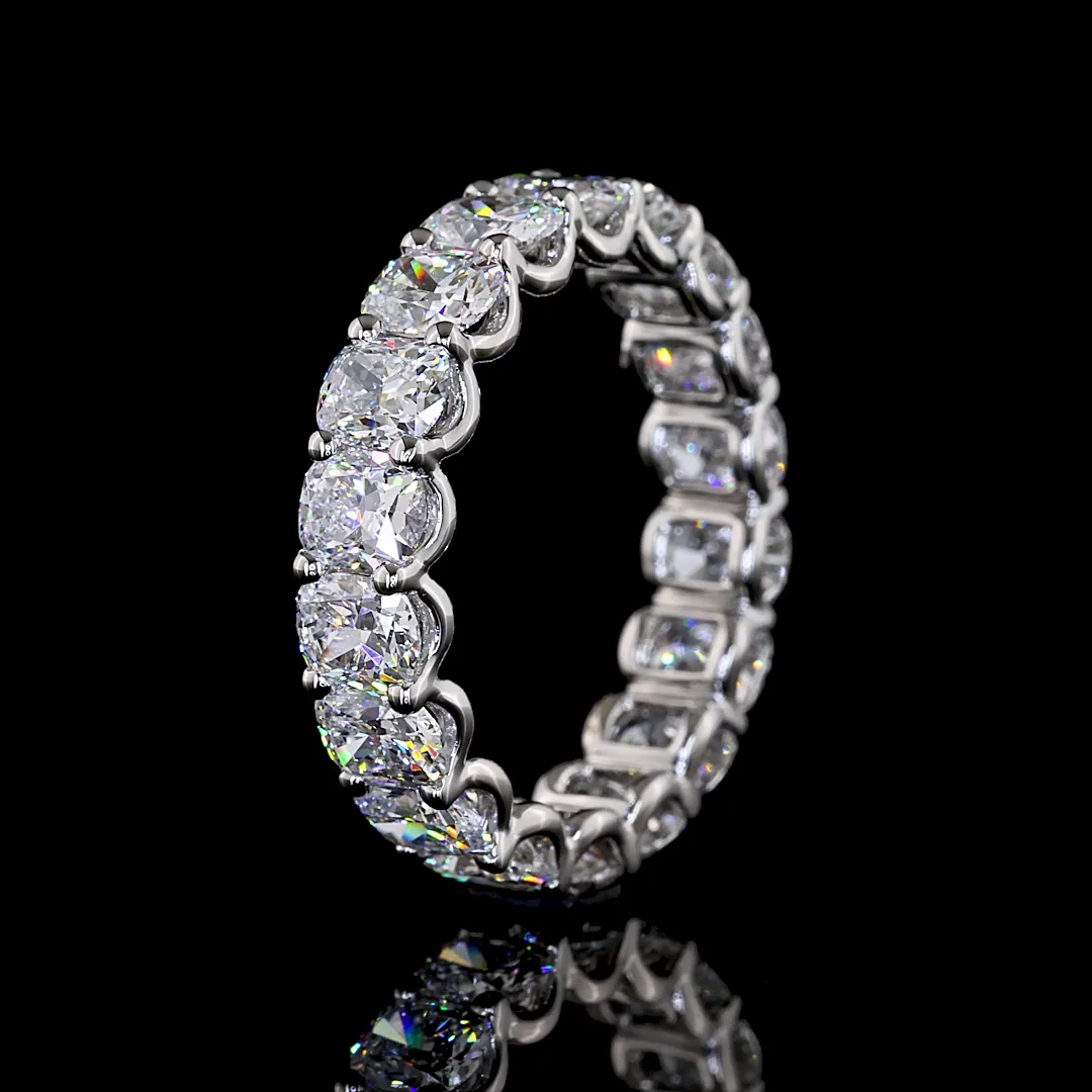 3.93 Cts Platinum Cushion Brilliant Shape Eternity Band Eternity Band - Image 2