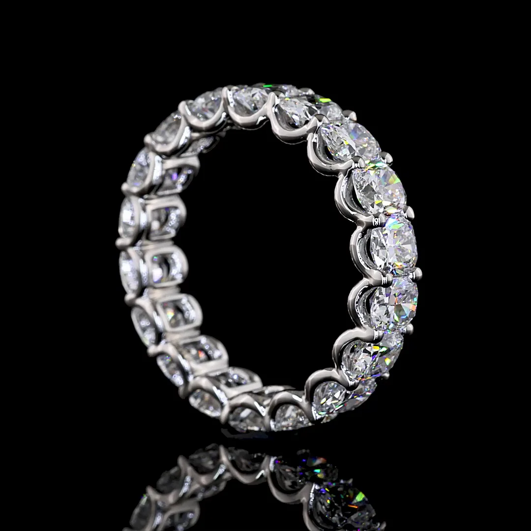 3.93 Cts Platinum Cushion Brilliant Shape Eternity Band Eternity Band - Image 4