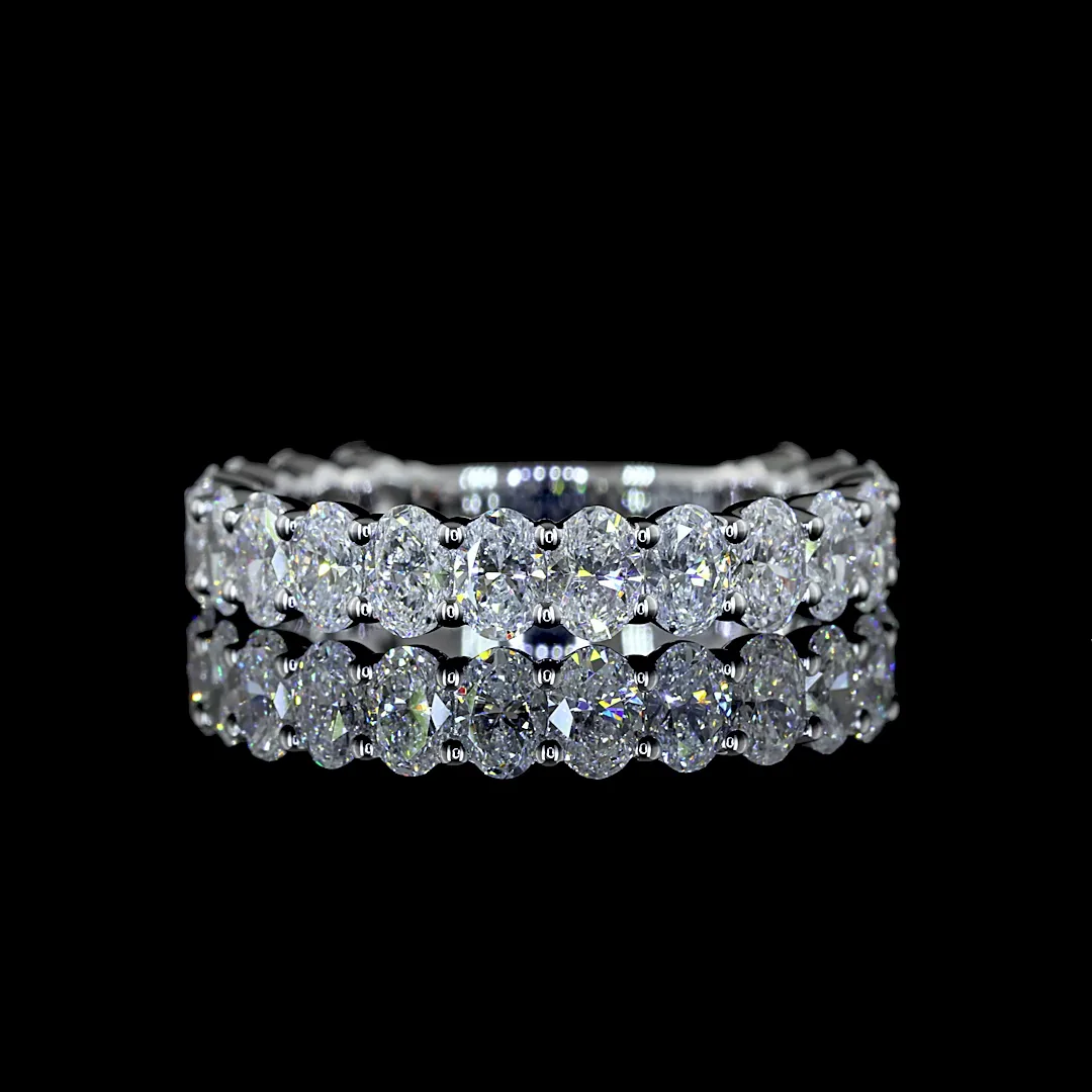 1.97 Cts 18k White Gold Oval Shape 3/4 Band Eternity Band - Video
