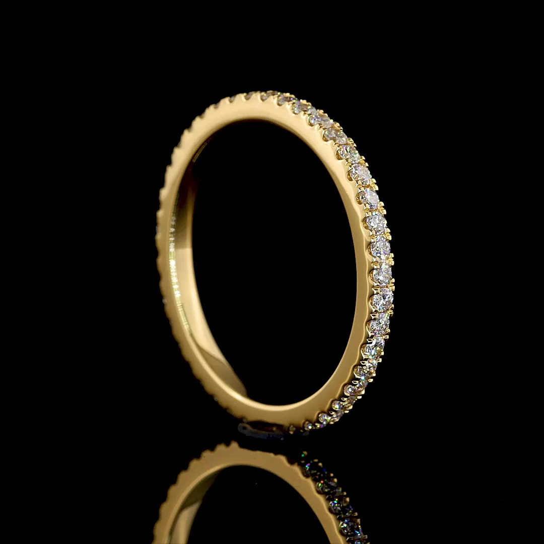 0.47 Cts 18k Yellow Gold Round Shape Eternity Band Eternity Band - Image 2