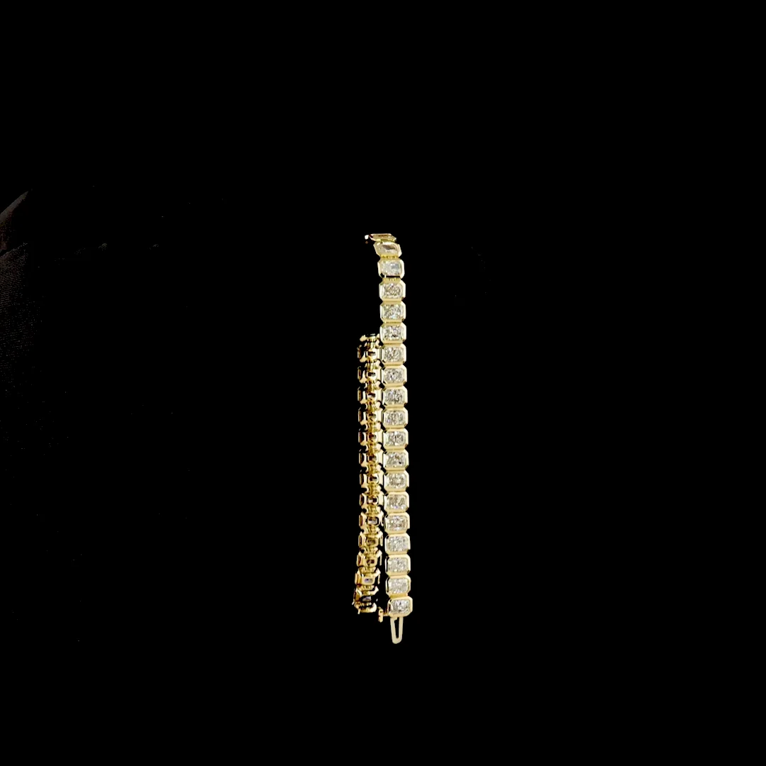 10.2 Cts 14k Yellow Gold Radiant Shape Tennis Bracelet - Image 3
