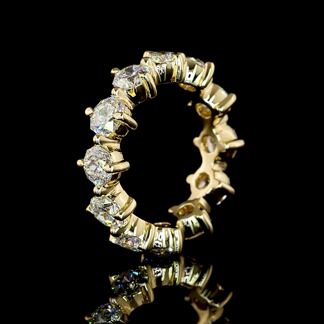 3.97 Cts 14k Yellow Gold Octagon Shape Eternity Band Eternity Band - Image 4