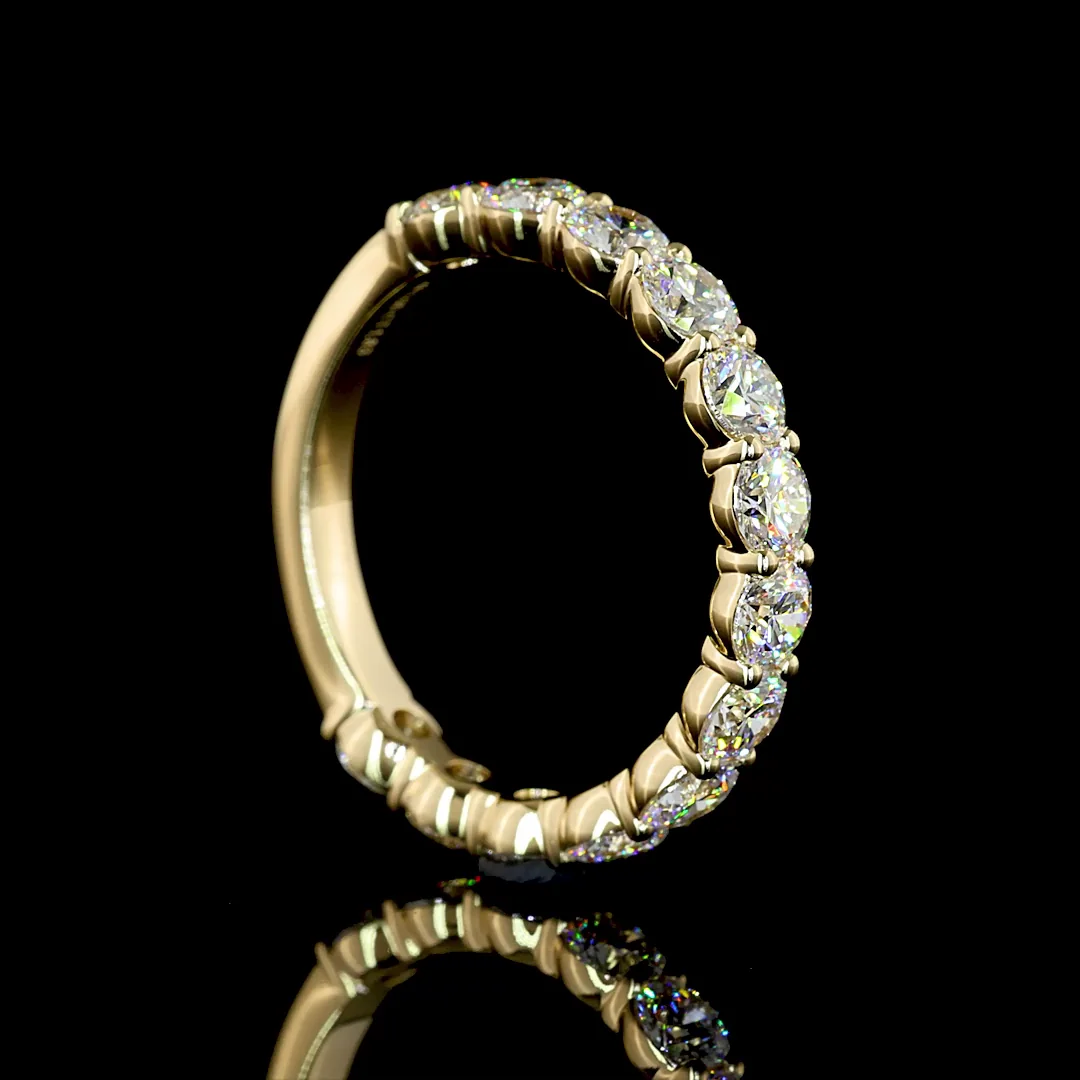 1.83 Cts 18k Yellow Gold Round Shape 3/4 Band Eternity Band - Image 2