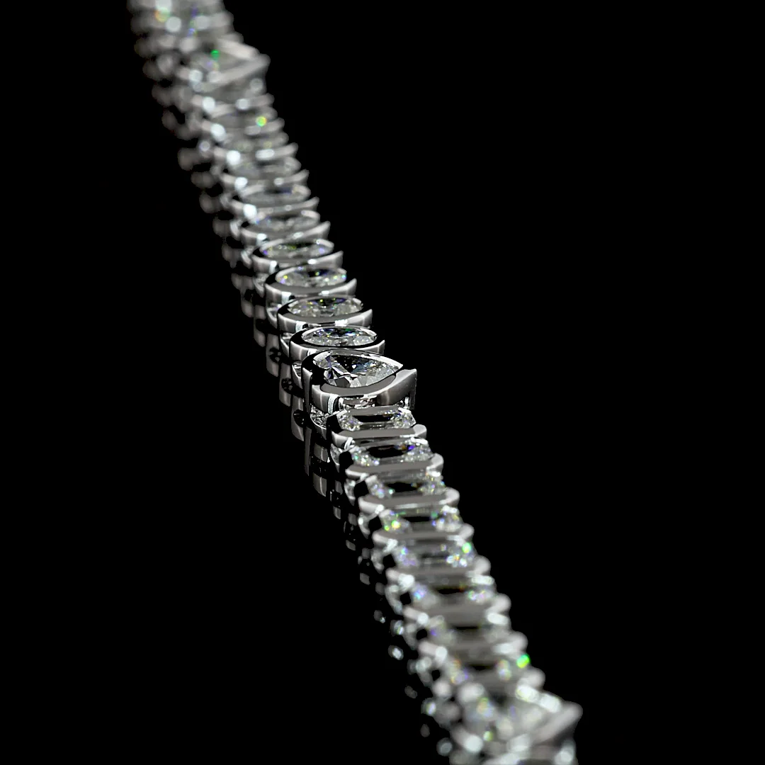 7.95 Cts 14k White Gold Mix Shape Tennis Necklace - Image 2