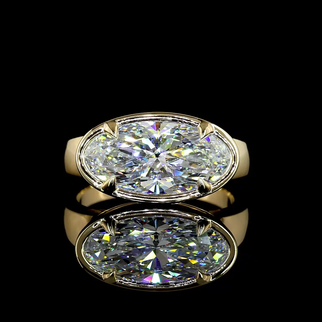 3.12 Cts 14k Yellow Gold Oval Shape Solitaire Ring - Video