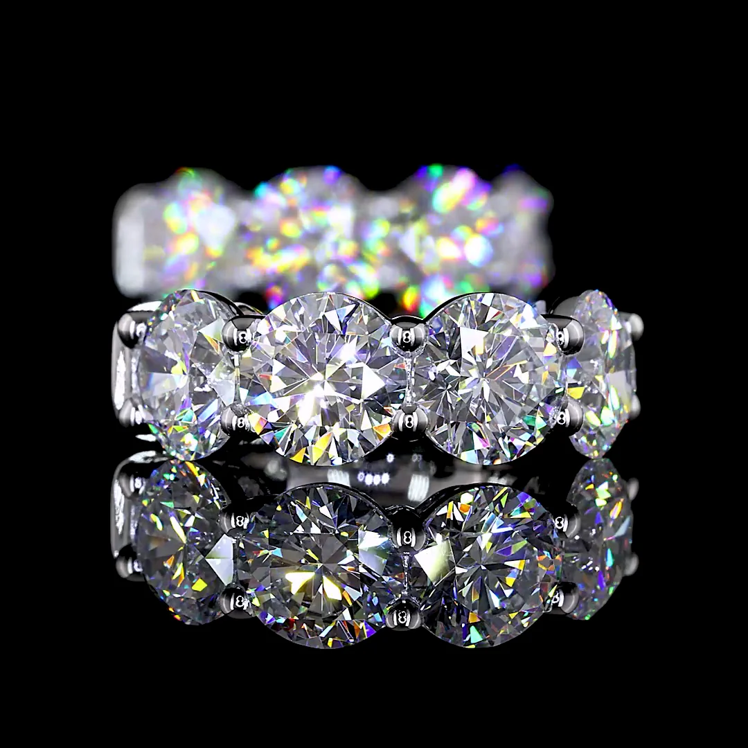 4.93 Cts 14k White Gold Round Shape Huggies Earring - Image 2