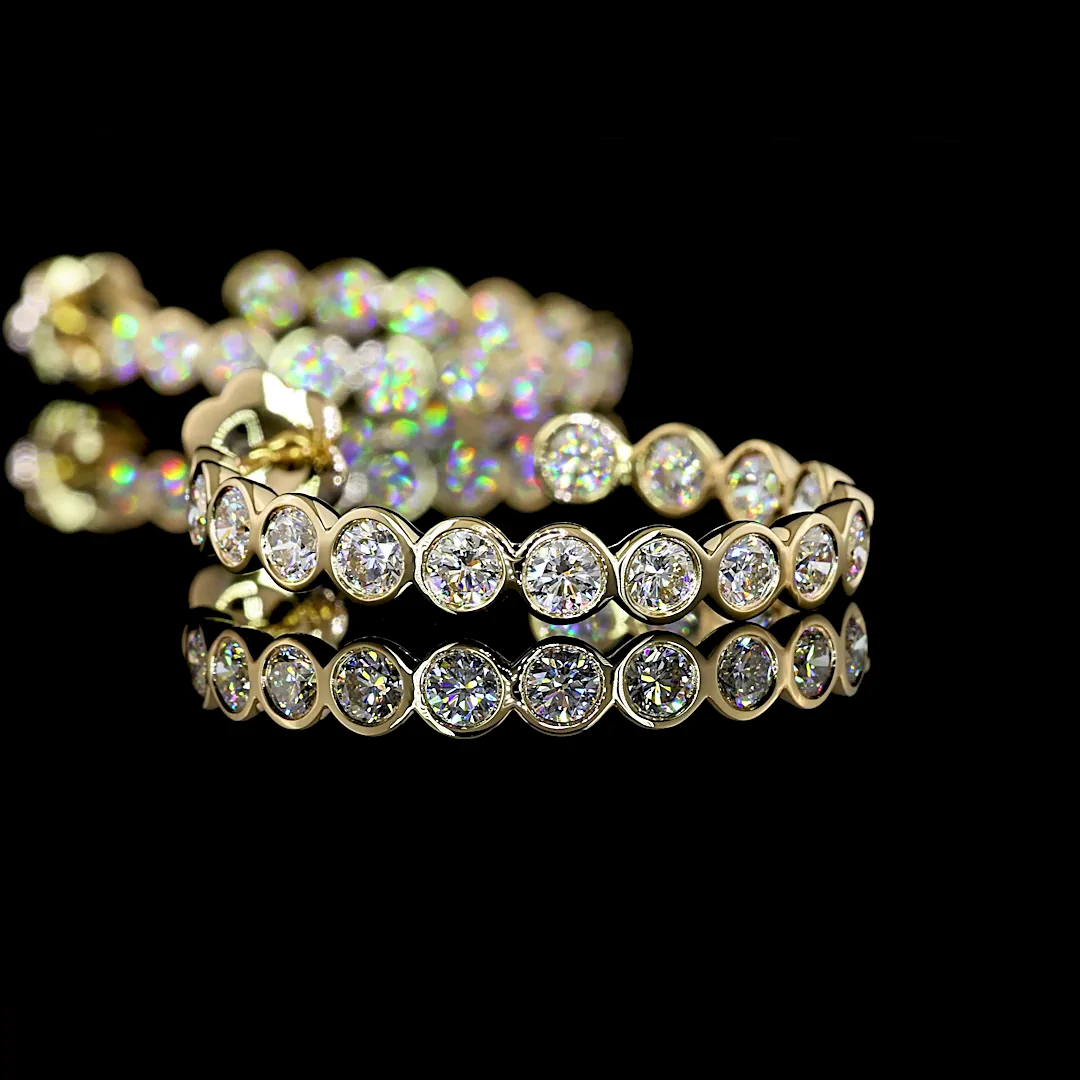 3.28 Cts 14k Yellow Gold Round Shape C Hoops Earring - Image 2