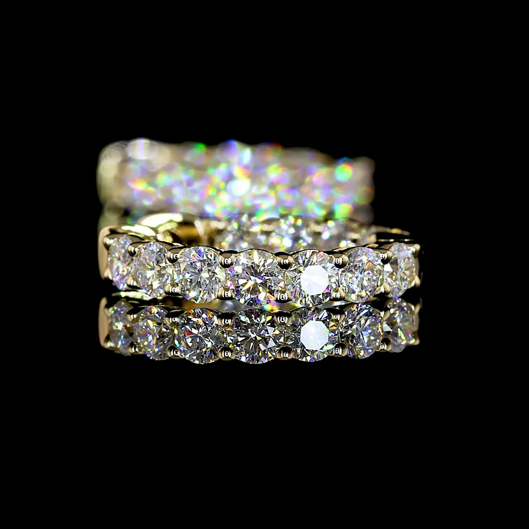 0.98 Cts 14k Yellow Gold Round Shape Huggies Earring - Image 2