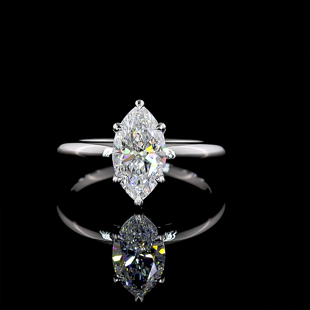 1.53 Cts 14k White Gold Asscher Shape Solitaire Ring - Video