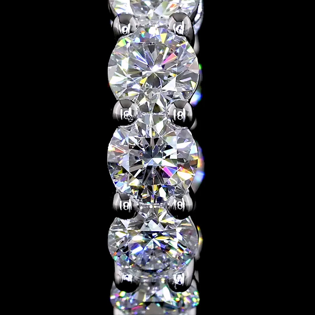 2.04 Cts 14k White Gold Round Shape Huggies Earring - Image 3