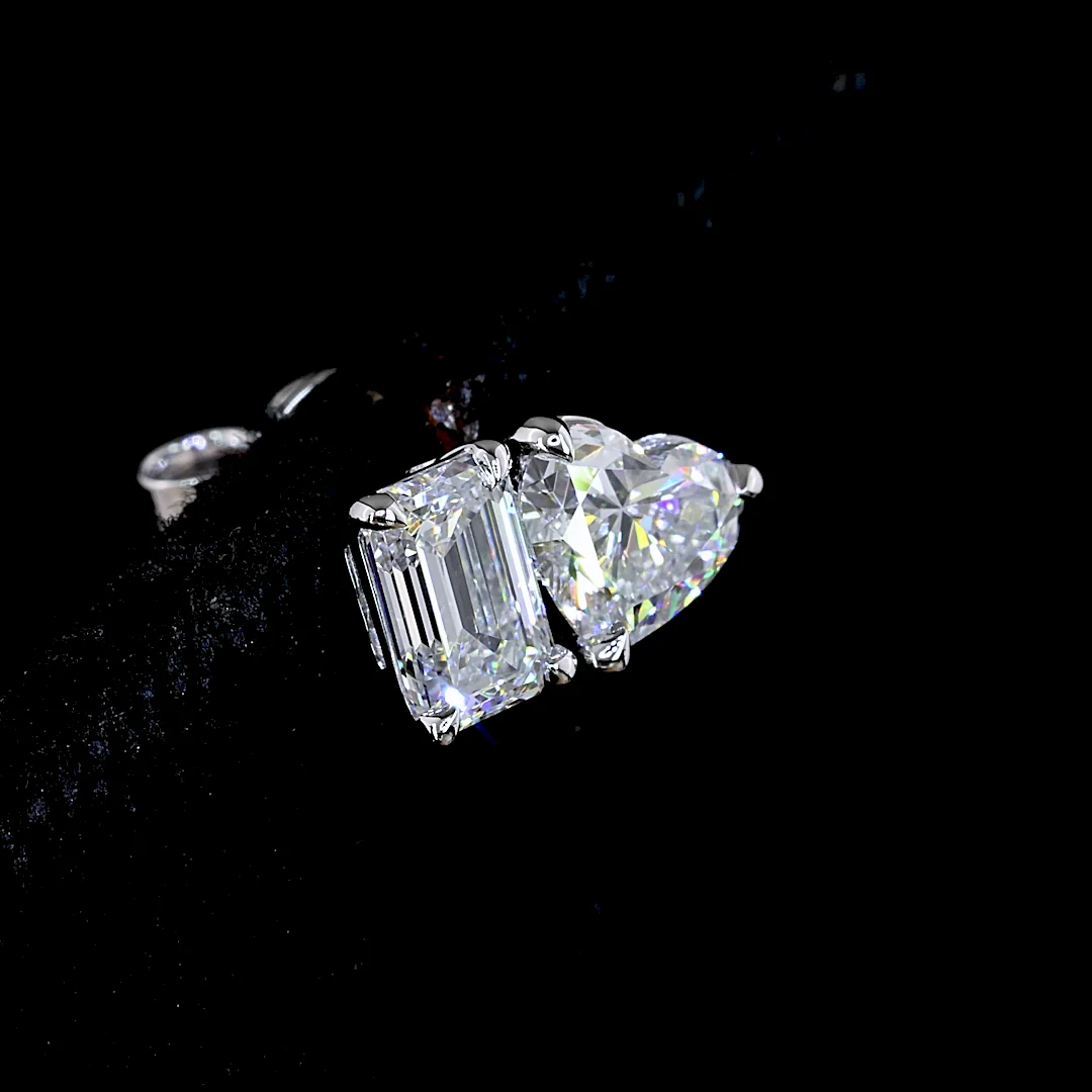 1.54 Cts 14k White Gold Mix Shape Studs Earring - Image 4