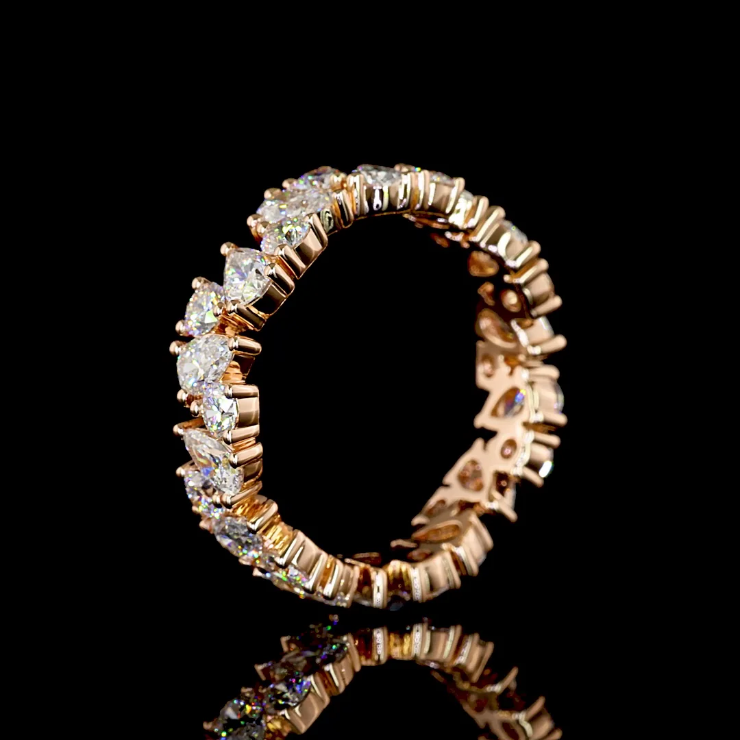 2.52 Cts 14k Rose Gold Mix Shape Eternity Band Eternity Band - Image 4