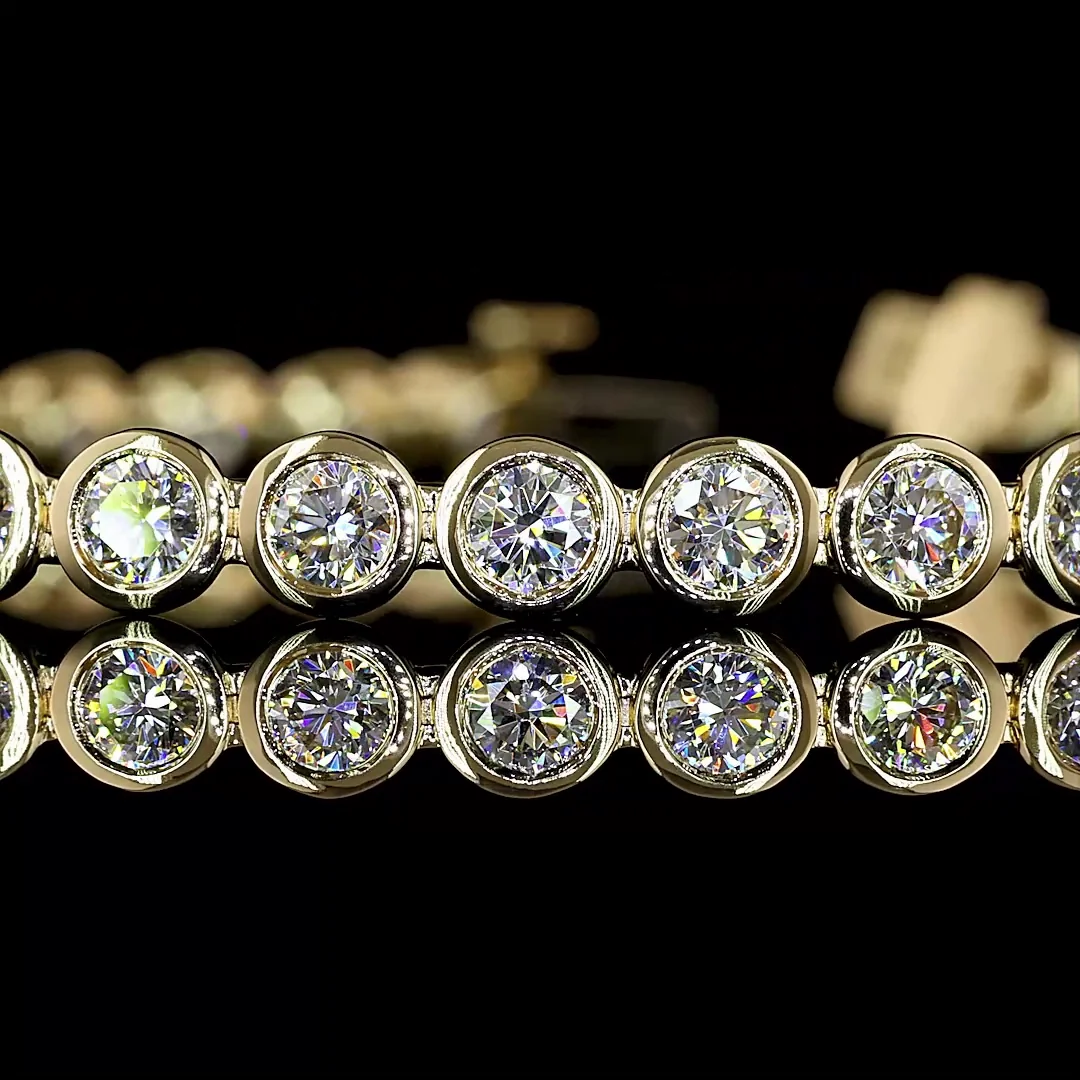 5.08 Cts 14k Yellow Gold Round Shape Tennis Bracelet - Image 2