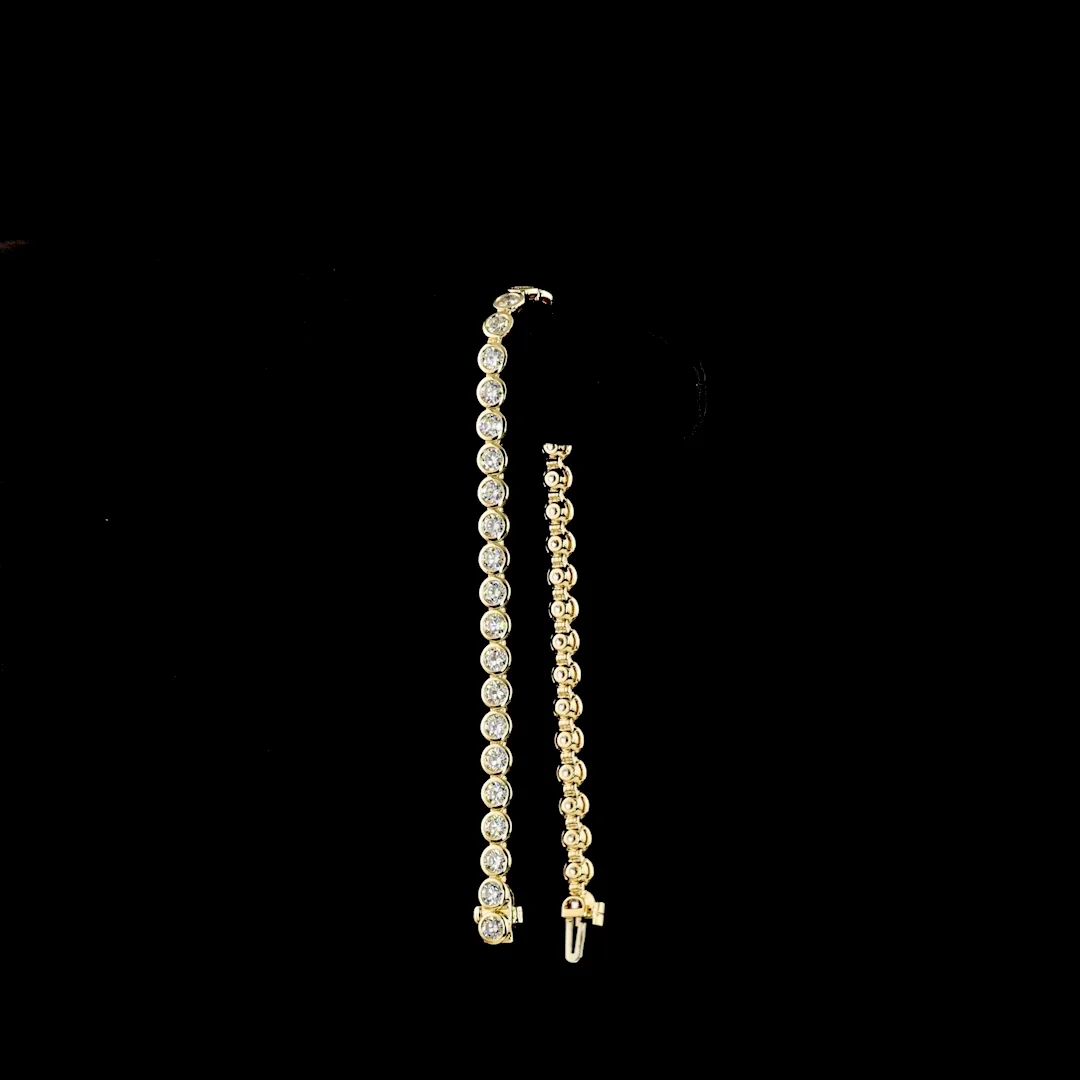 5.08 Cts 14k Yellow Gold Round Shape Tennis Bracelet - Image 3