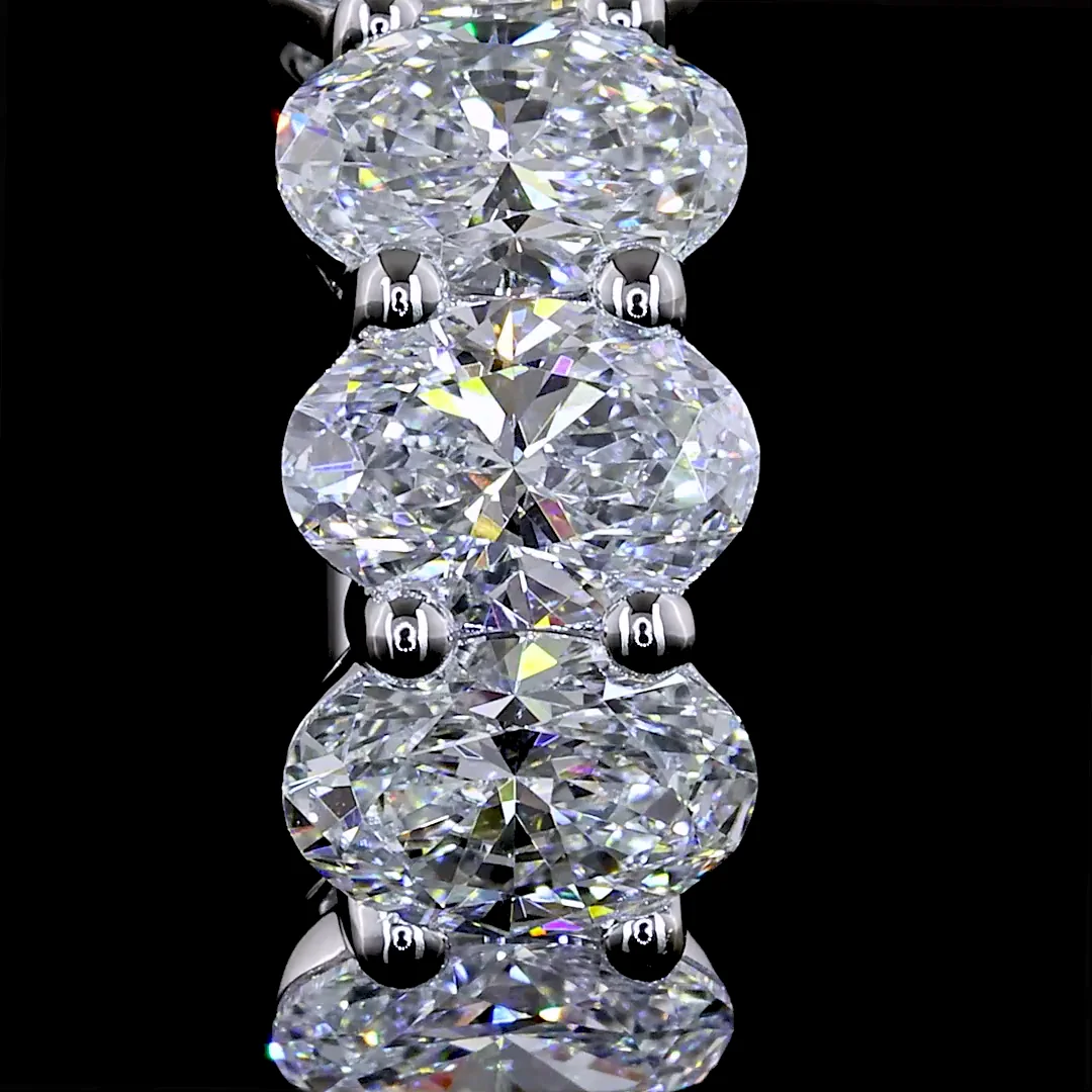 2.06 Cts 14k White Gold Oval Shape Huggies Earring - Image 3