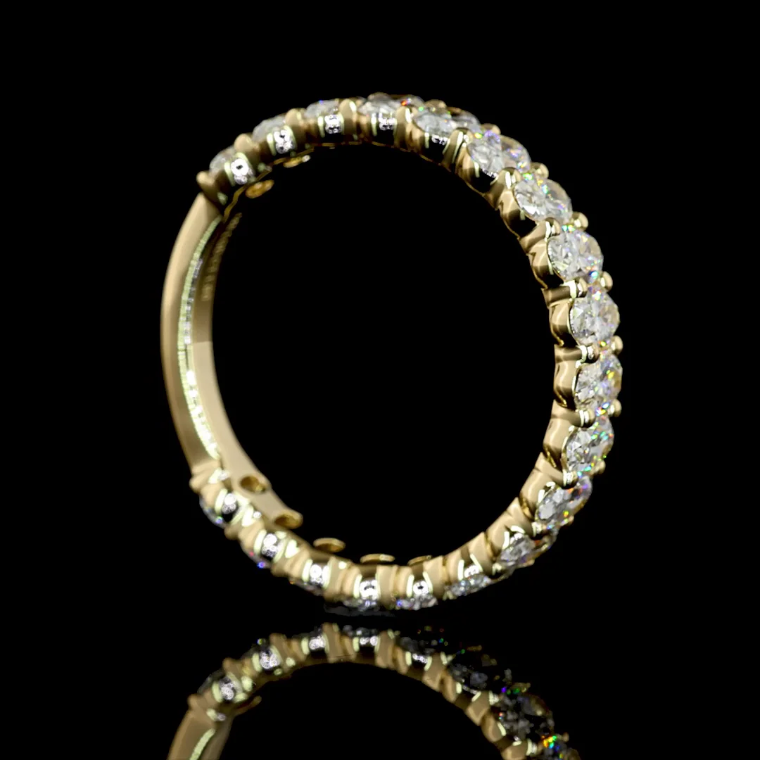 1.9 Cts 14k Yellow Gold Oval Shape 3/4 Band Eternity Band - Image 2