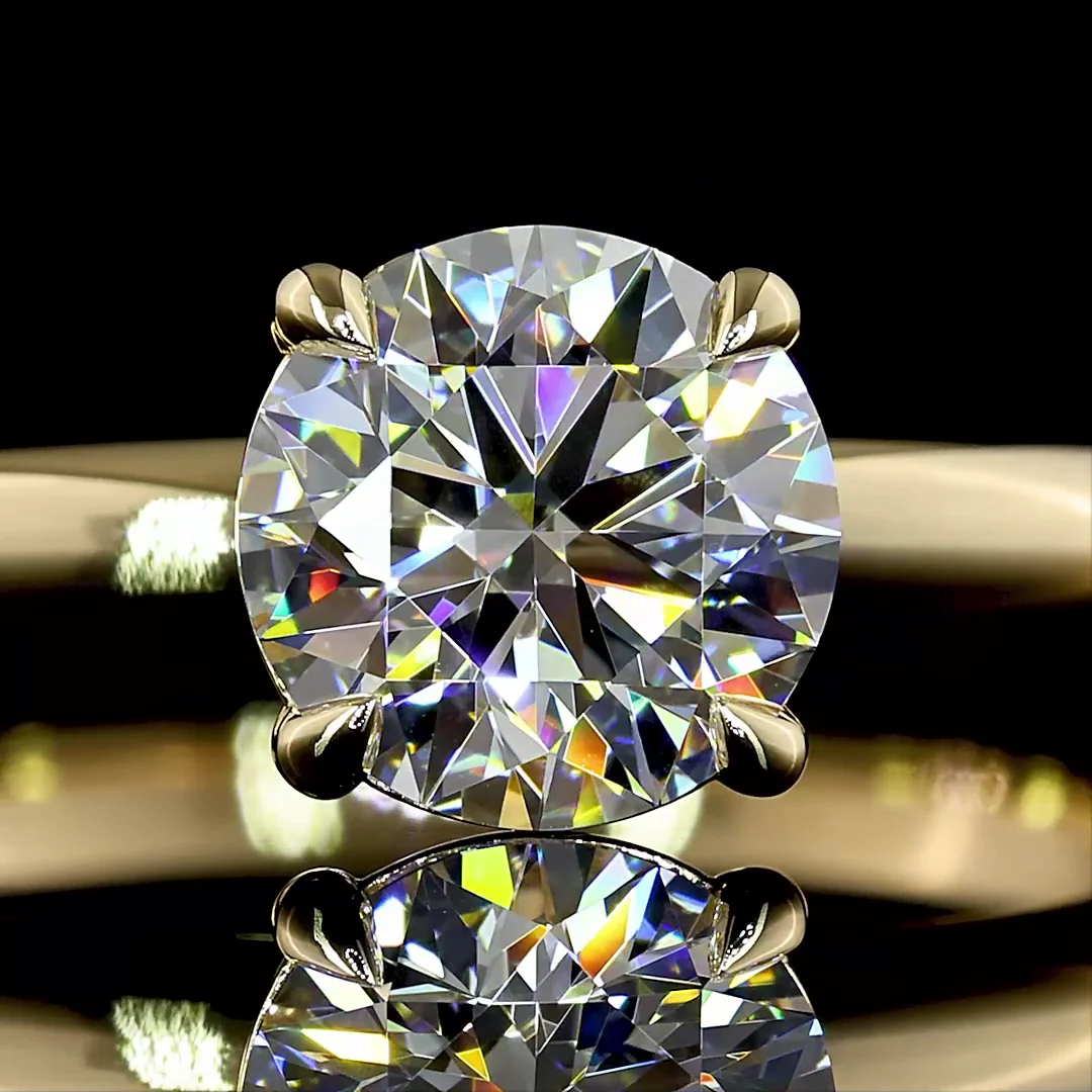 1 Cts 14k Yellow Gold Round Shape Solitaire Ring - Image 3