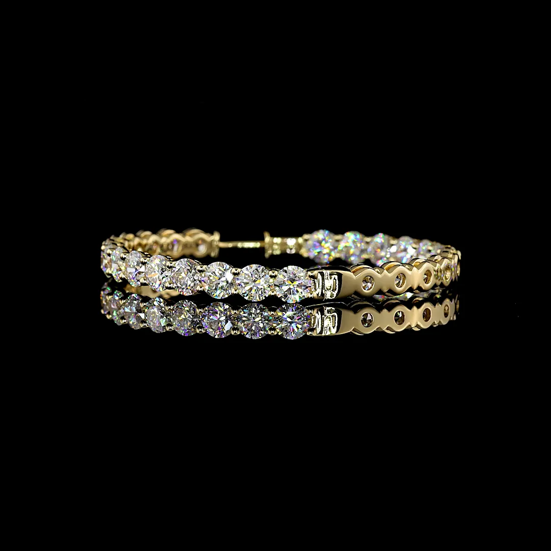 16.25 Cts 14k Yellow Gold Round Shape Hoops Earring - Image 4