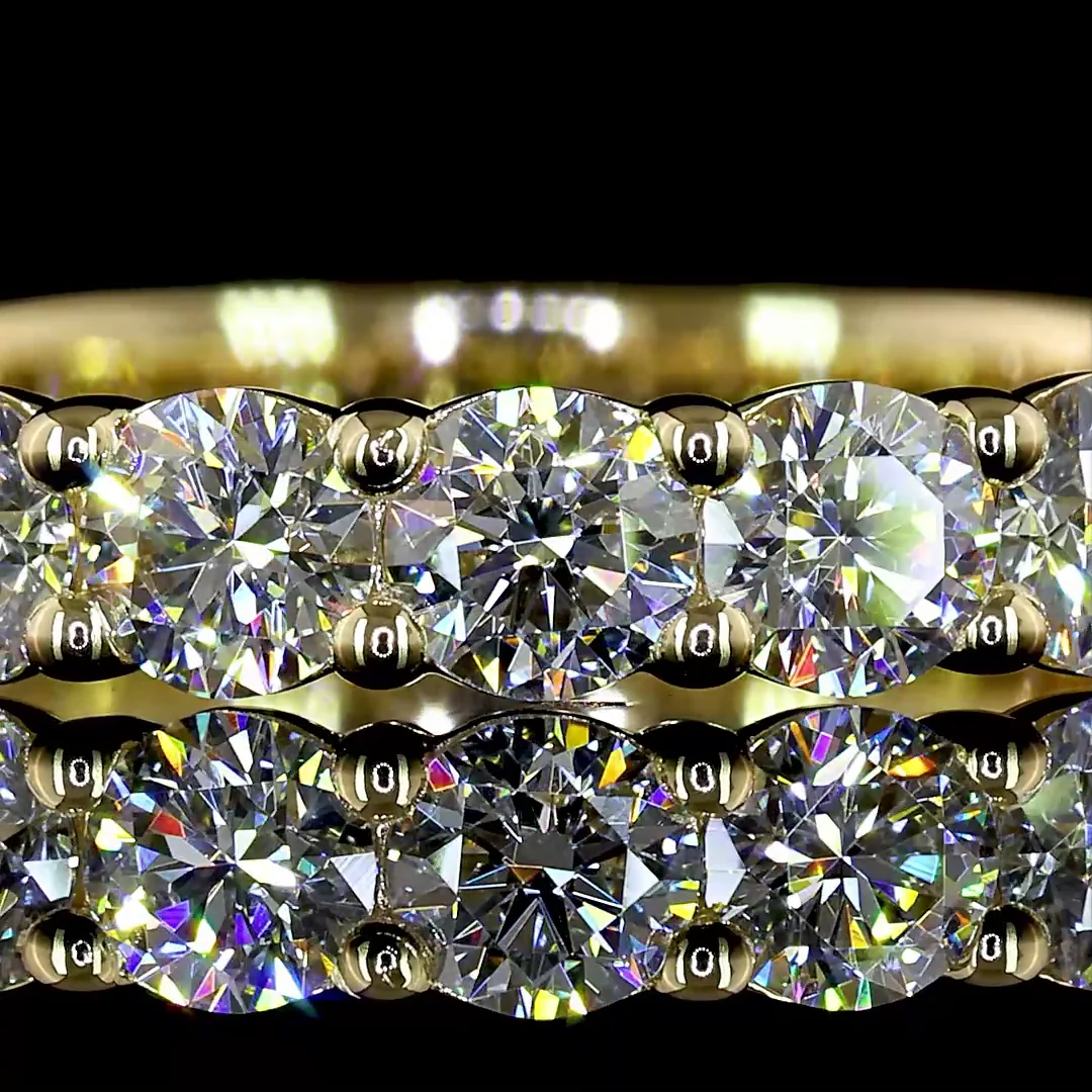 1.55 Cts 14k Yellow Gold Round Shape 3/4 Band Eternity Band - Image 3