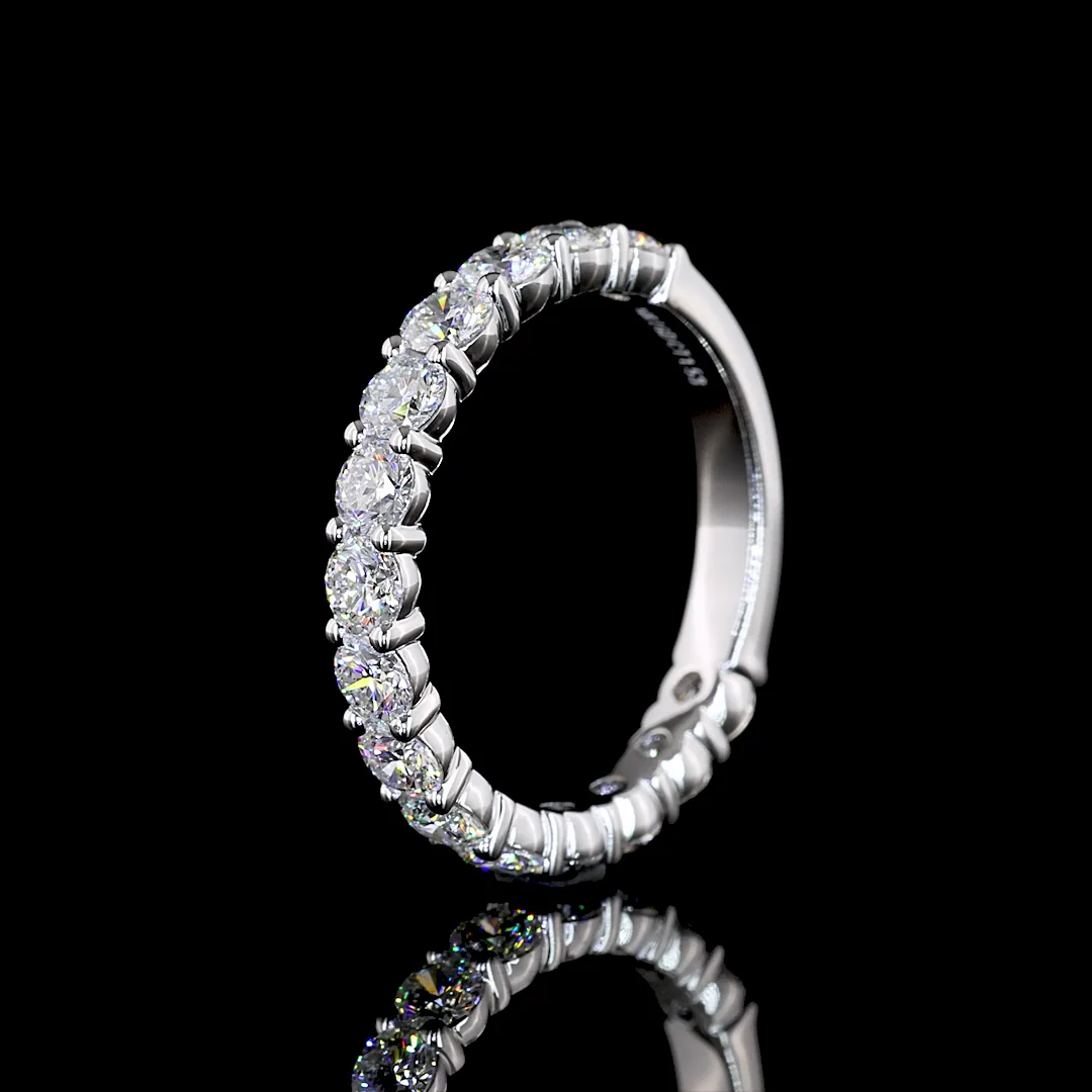 1.53 Cts 14k White Gold Round Shape 3/4 Band Eternity Band - Image 4