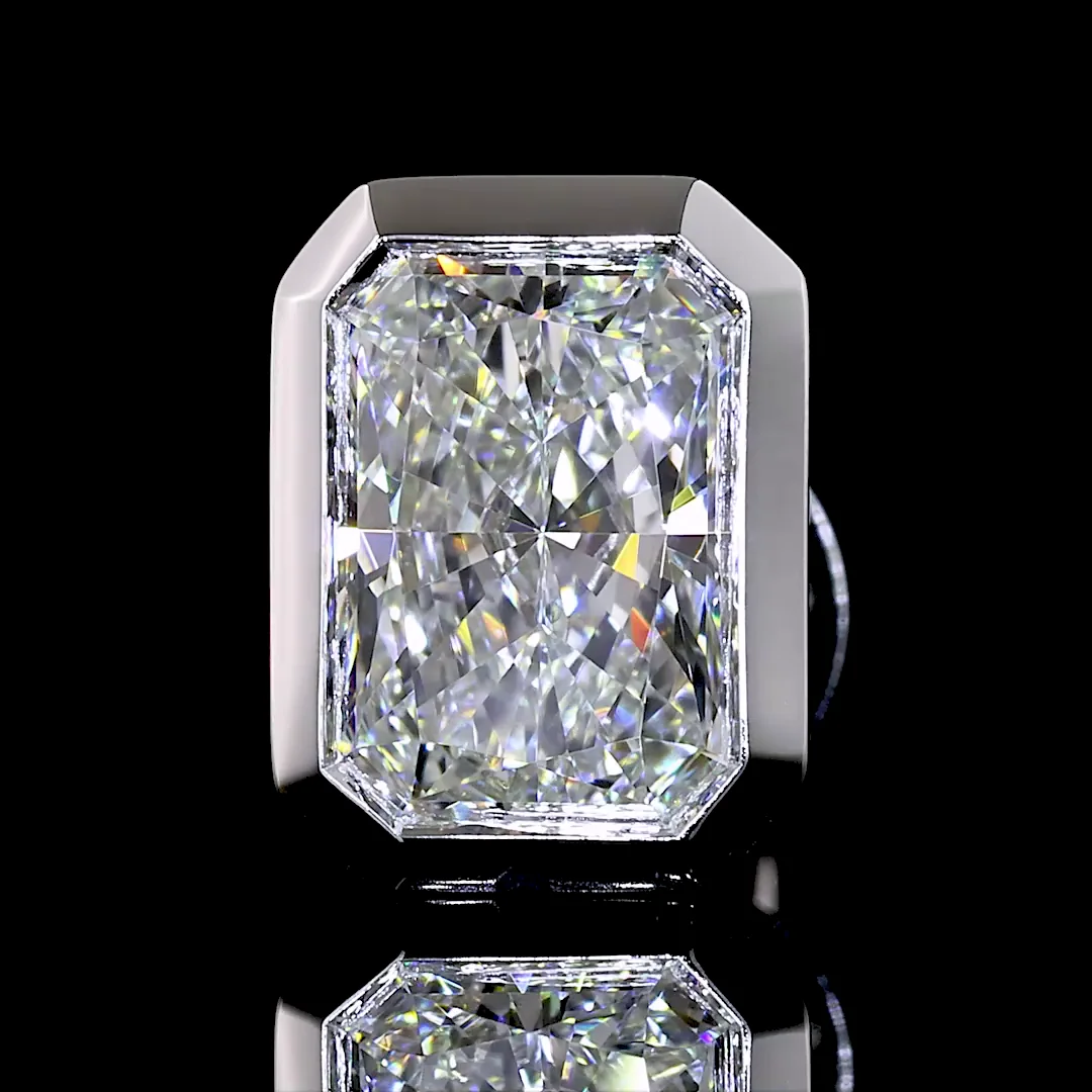 2.05 Cts 14k White Gold Radiant Shape Studs Earring - Image 3