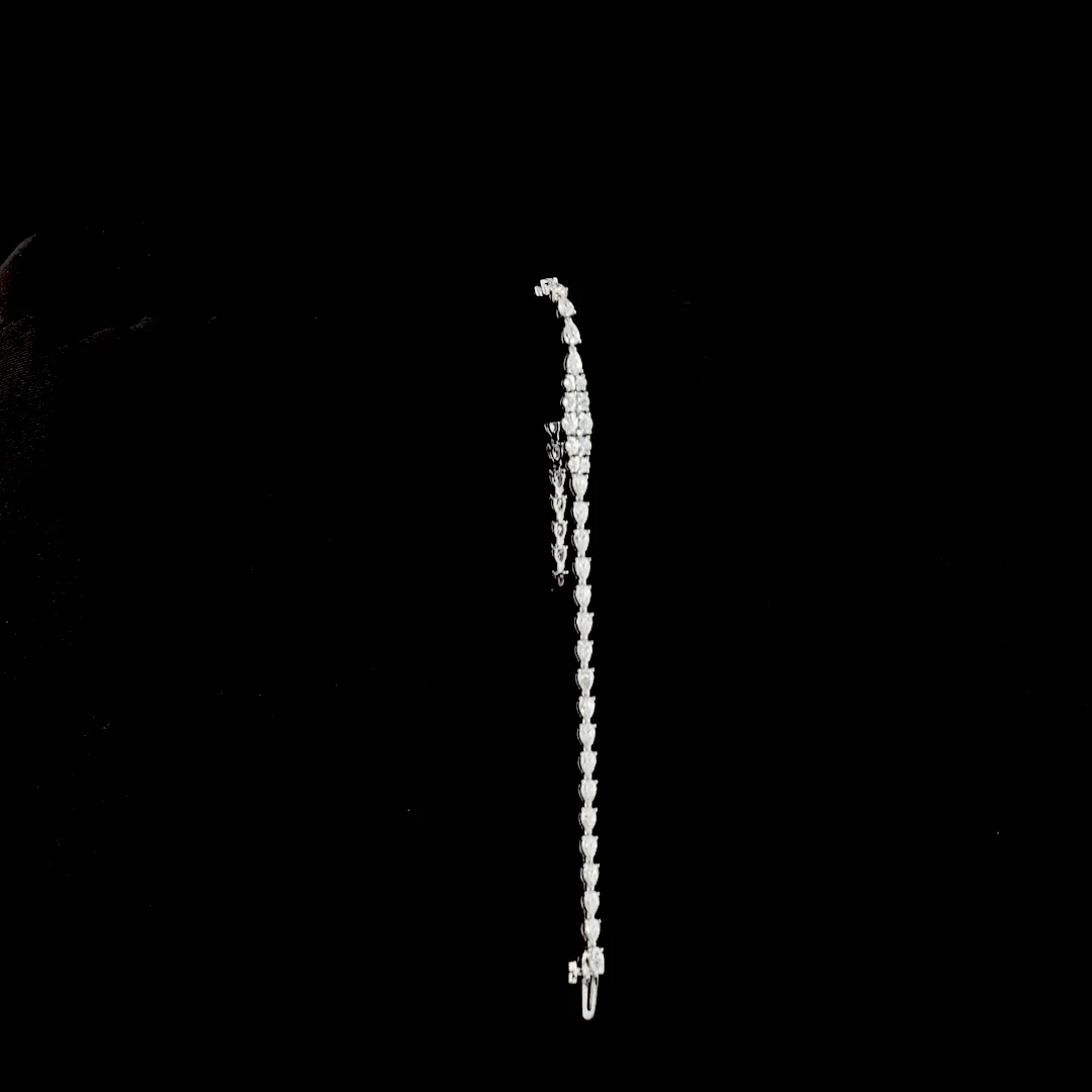 3.13 Cts 14k White Gold Mix Shape Tennis Bracelet - Image 3