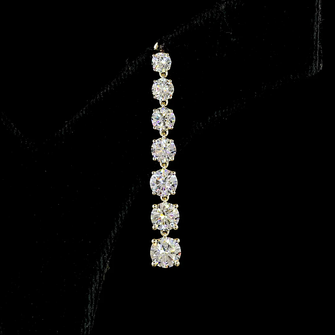 4.17 Cts 14k Yellow Gold Round Shape Hanging Earring - Image 3