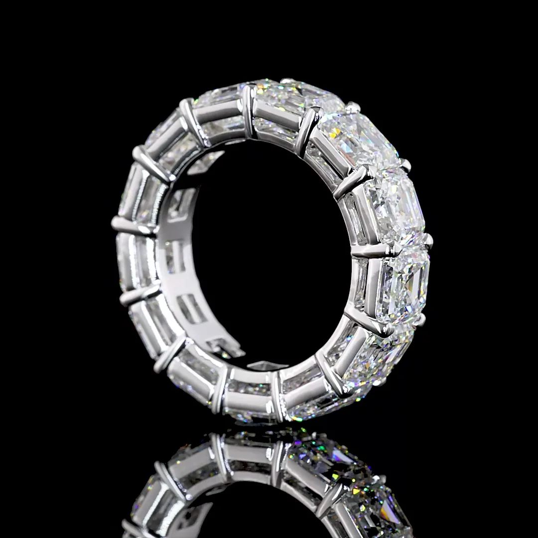 13.25 Cts 14k White Gold Asscher Shape Eternity Band Eternity Band - Image 2